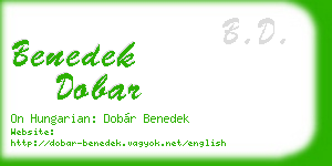 benedek dobar business card
