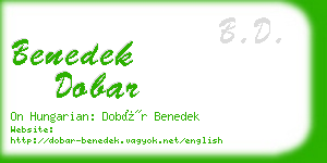 benedek dobar business card